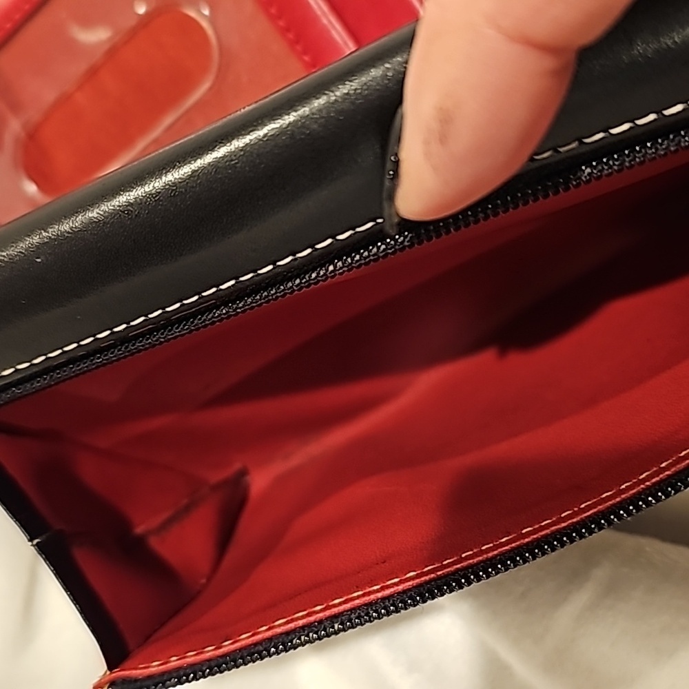 Lodis trifold black and red leather wallet very good condition - Picture 9 of 9